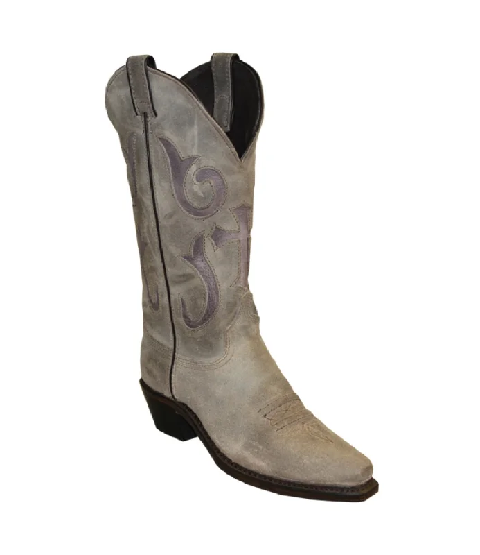 Abilene Boots Womens 12in Lilac Underlay Grey Cowhide Cowboy Boots