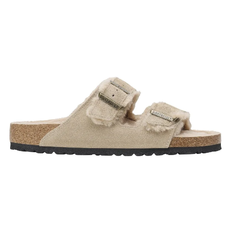 Birkenstock Women's Arizona Shearling Taupe Suede Leather