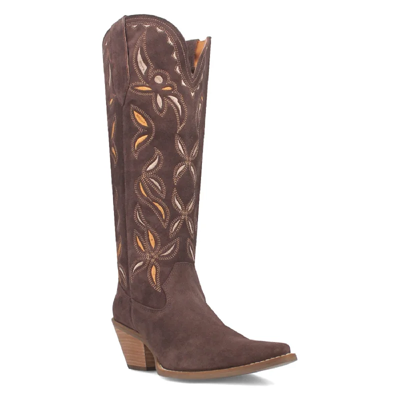 Dingo Womens Bandelera Brown Suede Cowboy Boots