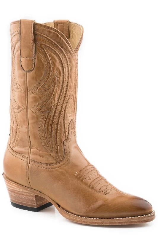 Stetson Womens Nora Gold Calf Leather Cowboy Boots