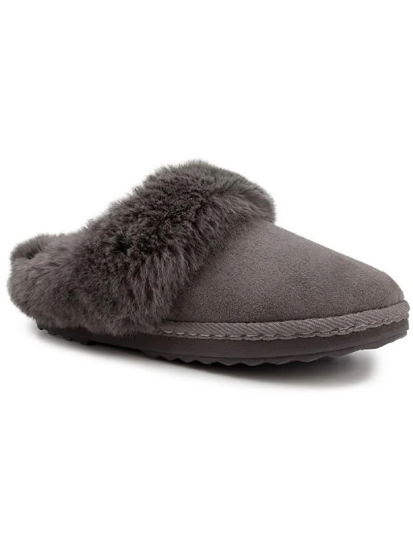 Josie Womens Suede Slip-On Moccasin Slippers