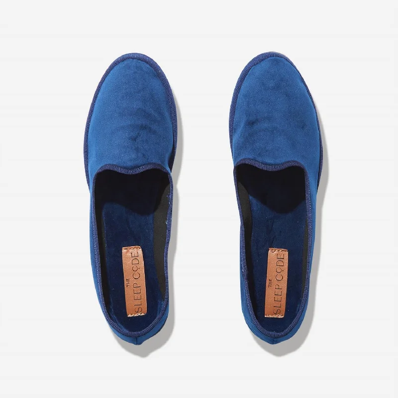 Luna Velvet Slipper In Navy