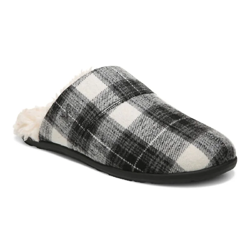 Men's Alfons Orthotic Comfort Slipper - Medium Width In Black Plaid