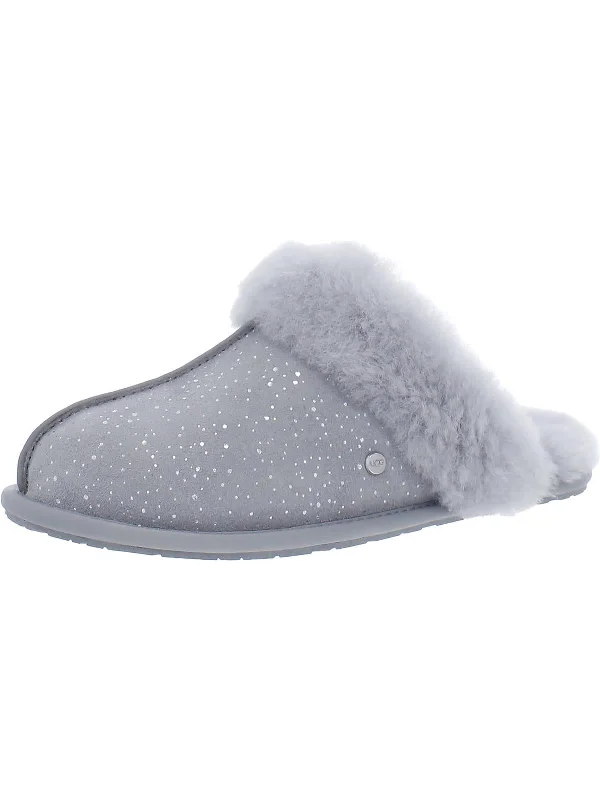 Scuffette II Metallic Spots Womens Leather Comfy Scuff Slippers