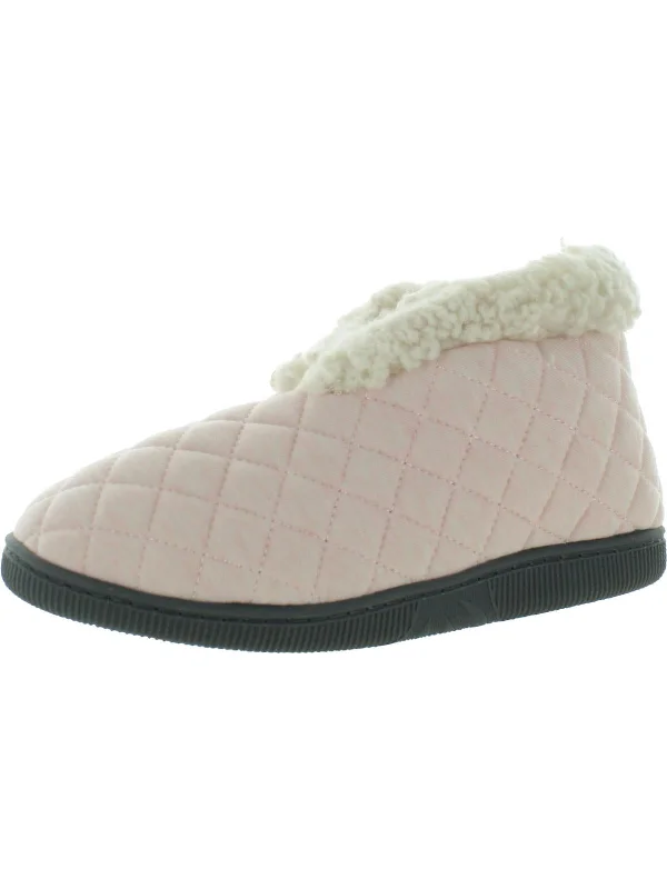 Womens Faux Fur Slip On Bootie Slippers