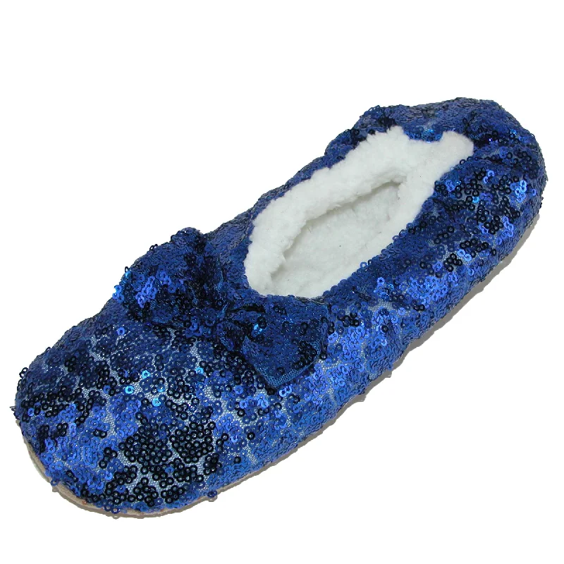 Women's Sequins Ballerina Slippers with Sherpa Fleece Lining