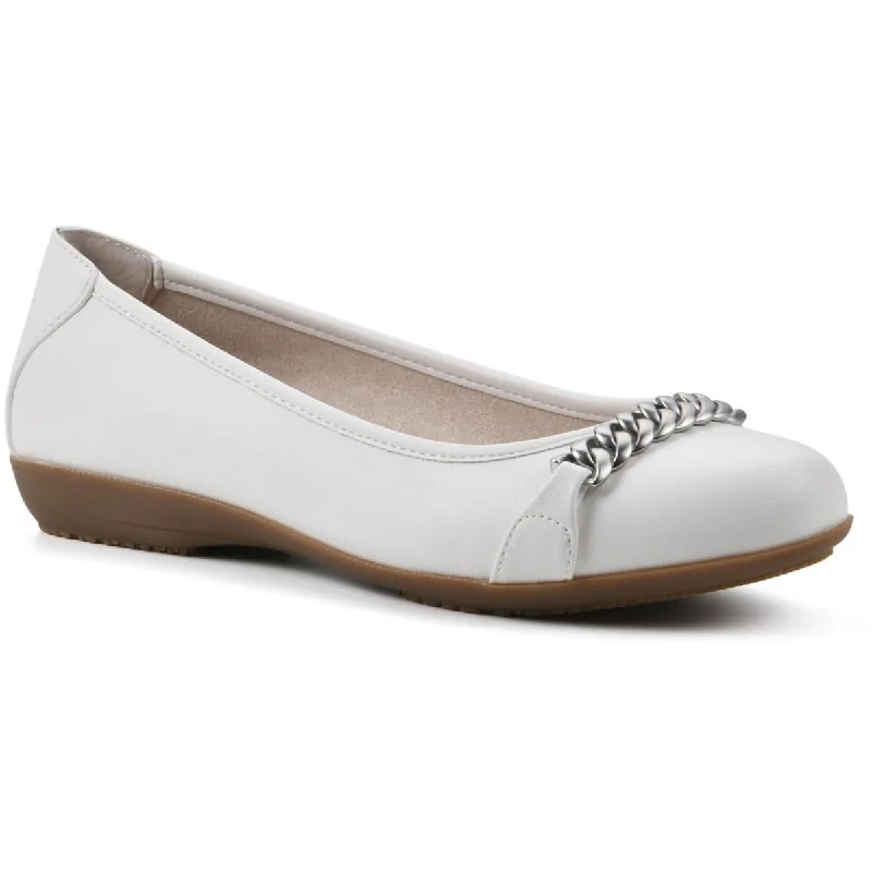 Cliffs by White Mountain Womens CHARMED Faux Leather Slip On Ballet Flats