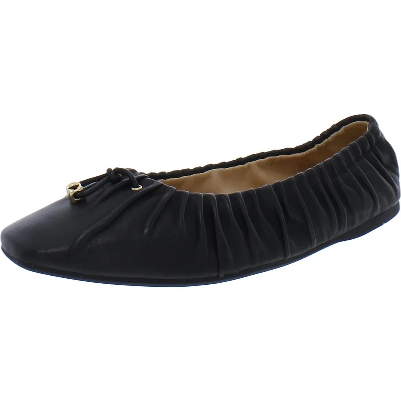 Coach Womens ELENOR LEATHER Faux Leather Flat Ballet Flats