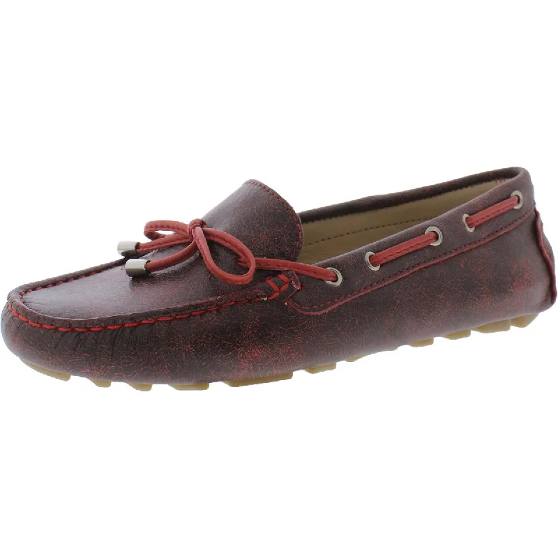 Driver Club USA Womens Nantucket Leather Slip On Loafers